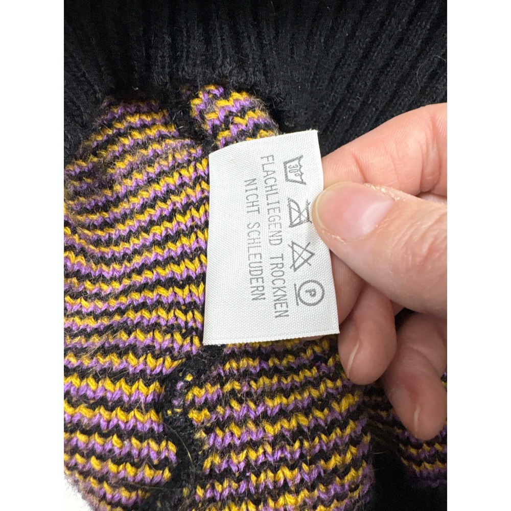 Vintage Triangle Knit Sweater Pants Set Womens‎ M Black Purple Yellow - Picture 7 of 14